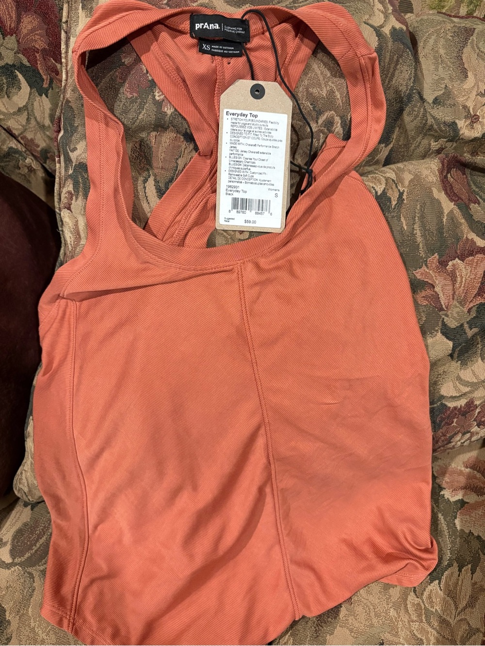 Prana Everyday Top in Rust Orange
